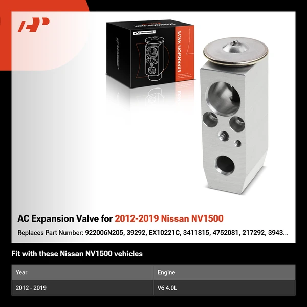 AC Expansion Valve for 2012-2019 Nissan NV1500