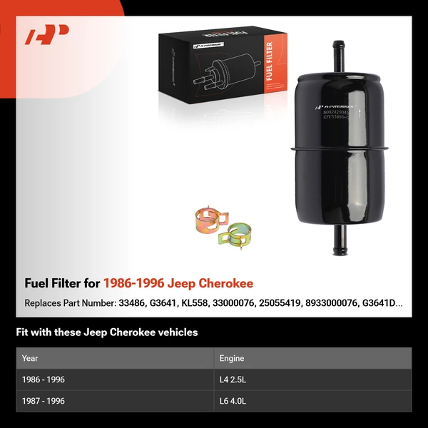 Fuel Filter for 1986-1996 Jeep Cherokee