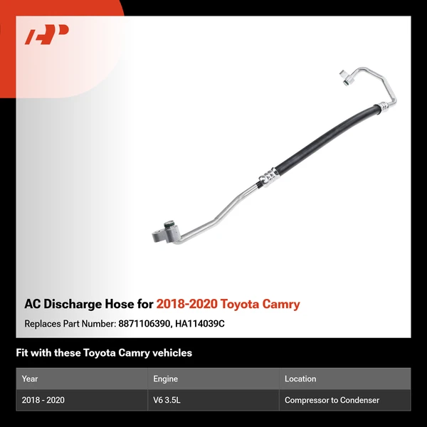 AC Discharge Hose for 2018-2020 Toyota Camry
