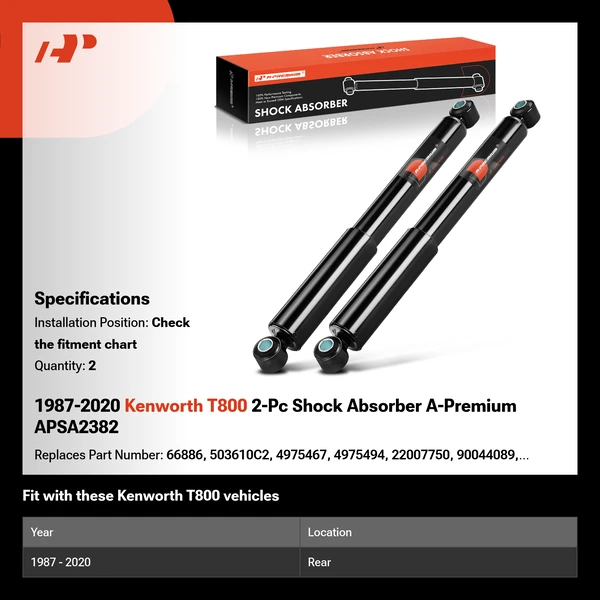 1987-2020 Kenworth T800 2-Pc Shock Absorber A-Premium APSA2382