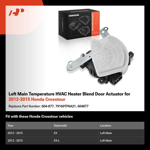 Left Main Temperature HVAC Heater Blend Door Actuator for 2012-2015 Honda Crosstour