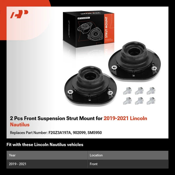 2 Pcs Front Suspension Strut Mount for 2019-2021 Lincoln Nautilus
