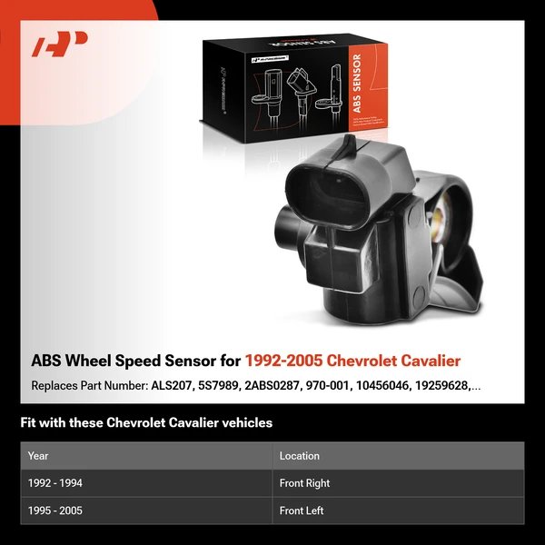 ABS Wheel Speed Sensor for 1992-2005 Chevrolet Cavalier