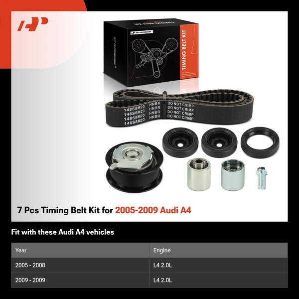 7 Pcs Timing Belt Kit for 2005-2009 Audi A4