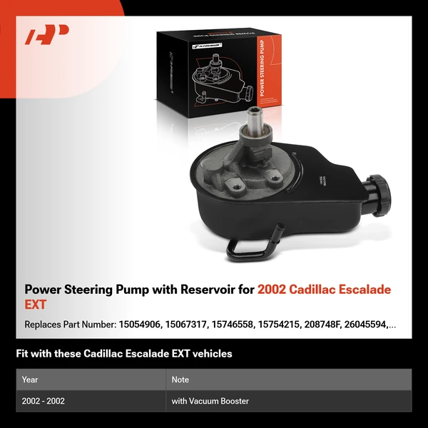 Power Steering Pump with Reservoir for 2002 Cadillac Escalade EXT