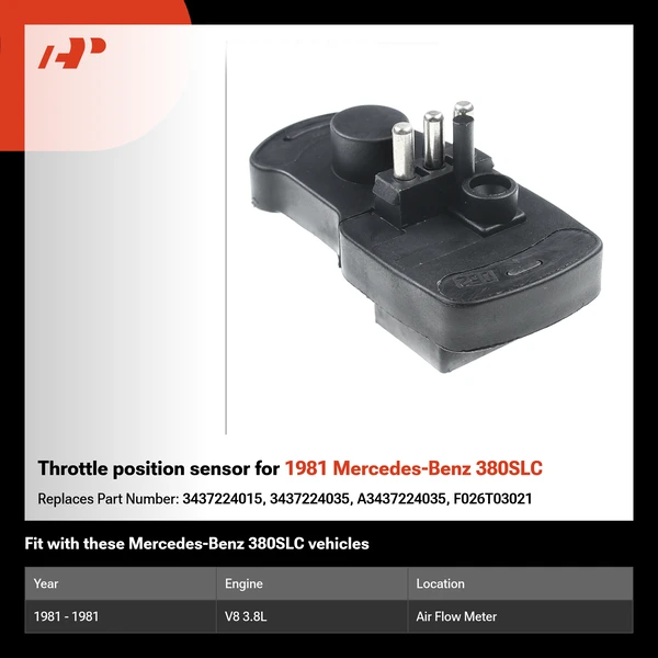 Throttle position sensor for 1981 Mercedes-Benz 380SLC