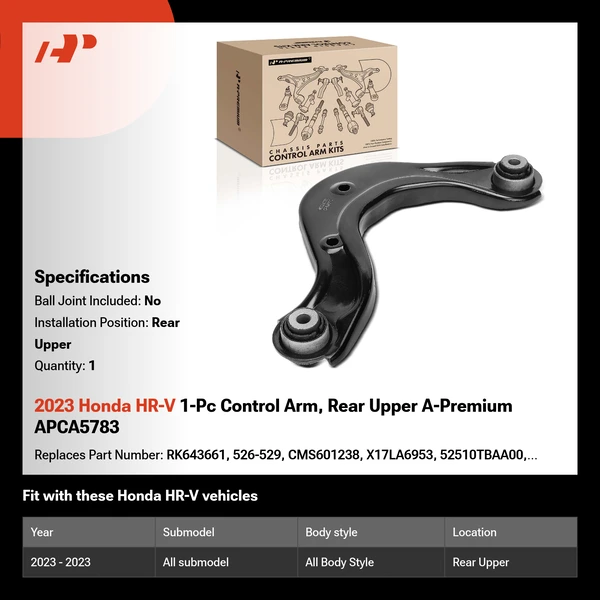 2023 Honda HR-V 1-Pc Control Arm, Rear Upper A-Premium APCA5783