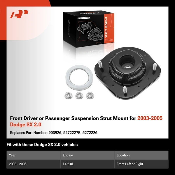 Front Driver or Passenger Suspension Strut Mount for 2003-2005 Dodge SX 2.0