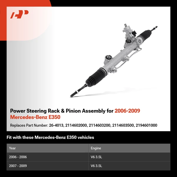 Power Steering Rack & Pinion Assembly for 2006-2009 Mercedes-Benz E350