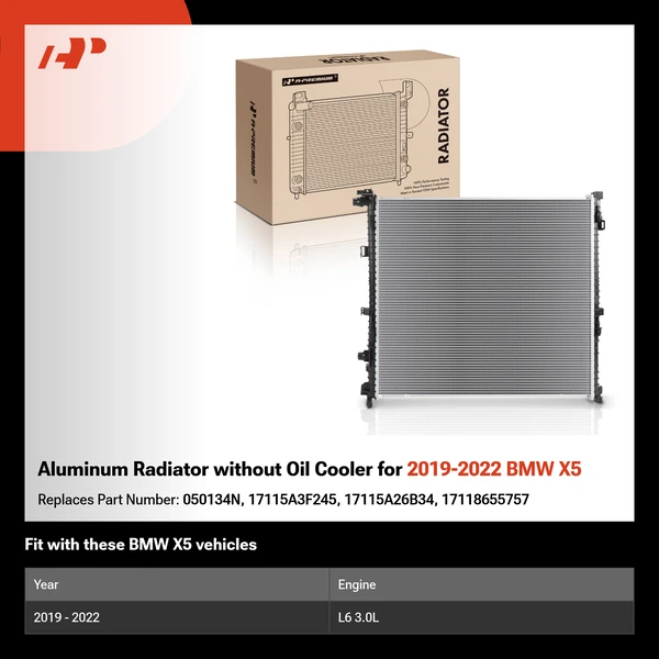 Aluminum Radiator without Oil Cooler for 2019-2022 BMW X5