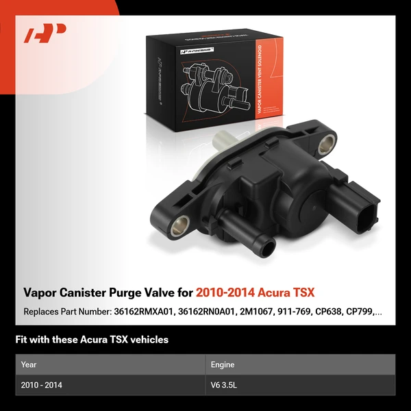 Vapor Canister Purge Valve for 2010-2014 Acura TSX