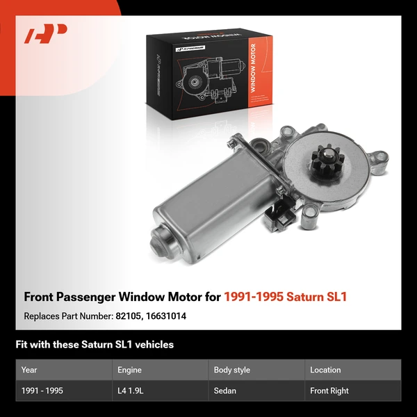 Front Passenger Window Motor for 1991-1995 Saturn SL1
