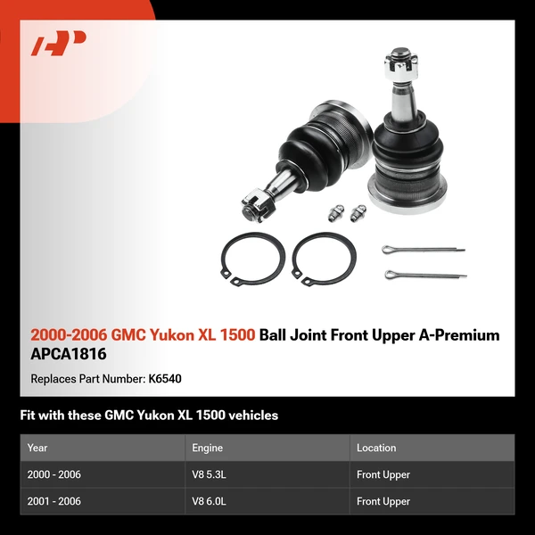 2000-2006 GMC Yukon XL 1500 Ball Joint Front Upper A-Premium APCA1816