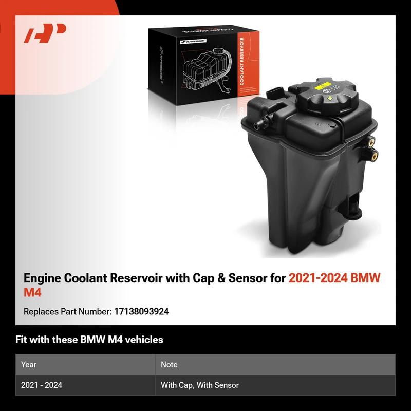 Engine Coolant Reservoir with Cap & Sensor for 2021-2024 BMW M4