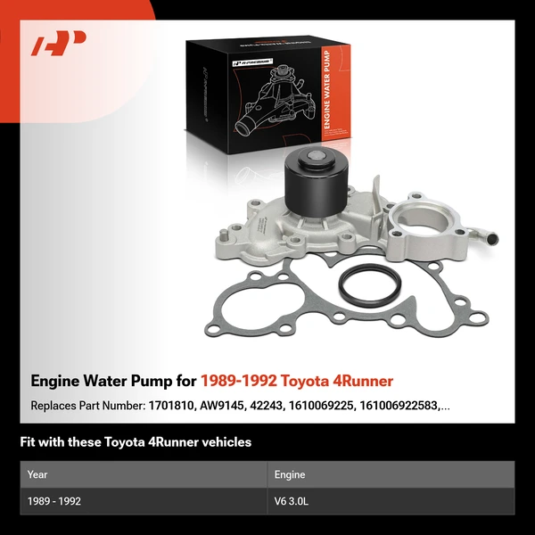Engine Water Pump for 1989-1992 Toyota 4Runner
