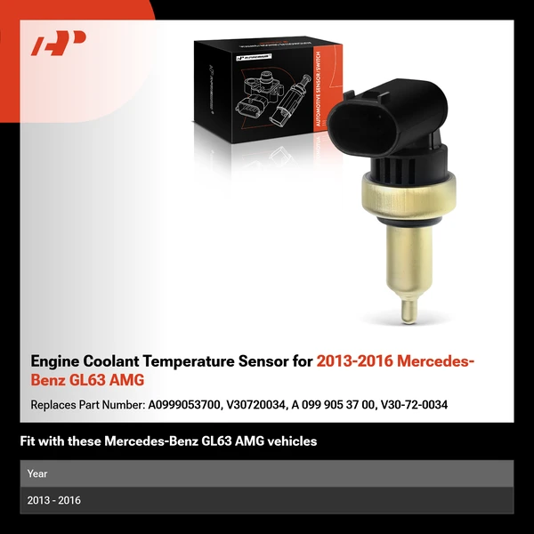 Engine Coolant Temperature Sensor for 2013-2016 Mercedes-Benz GL63 AMG