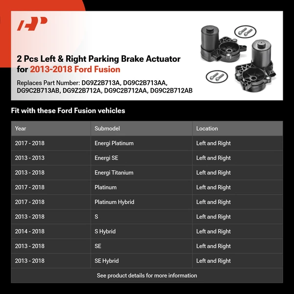 2 Pcs Left & Right Parking Brake Actuator for 2013-2018 Ford Fusion