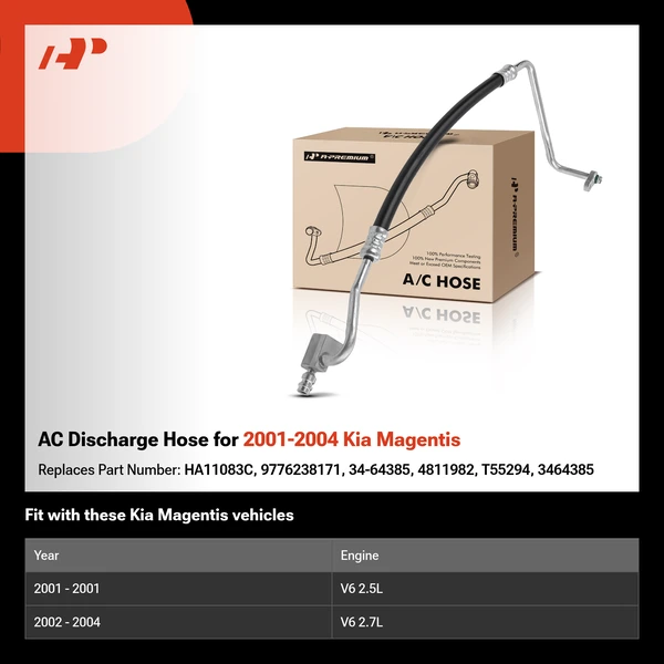 AC Discharge Hose for 2001-2004 Kia Magentis