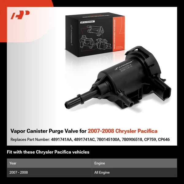 Vapor Canister Purge Valve for 2007-2008 Chrysler Pacifica