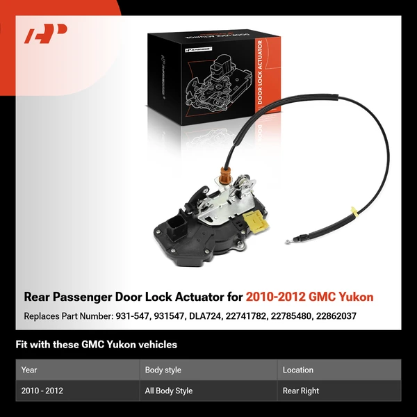 Rear Passenger Door Lock Actuator for 2010-2012 GMC Yukon