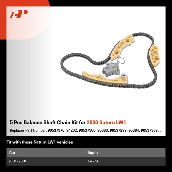 5 Pcs Balance Shaft Chain Kit for 2000 Saturn LW1