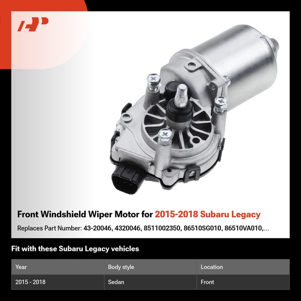 Front Windshield Wiper Motor for 2015-2018 Subaru Legacy