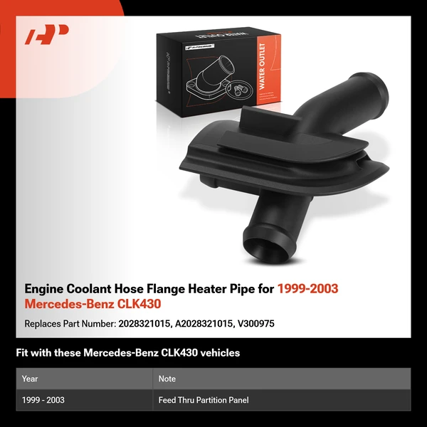 Engine Coolant Hose Flange Heater Pipe for 1999-2003 Mercedes-Benz CLK430