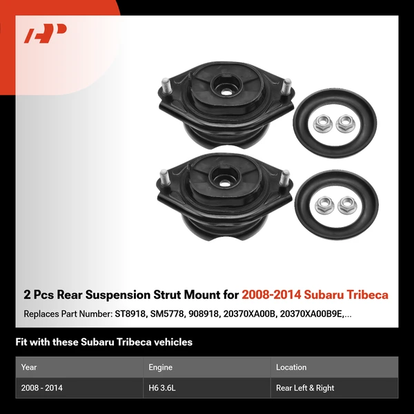 2 Pcs Rear Suspension Strut Mount for 2008-2014 Subaru Tribeca