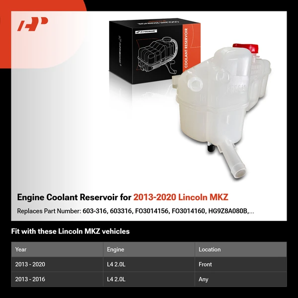 Engine Coolant Reservoir for 2013-2020 Lincoln MKZ