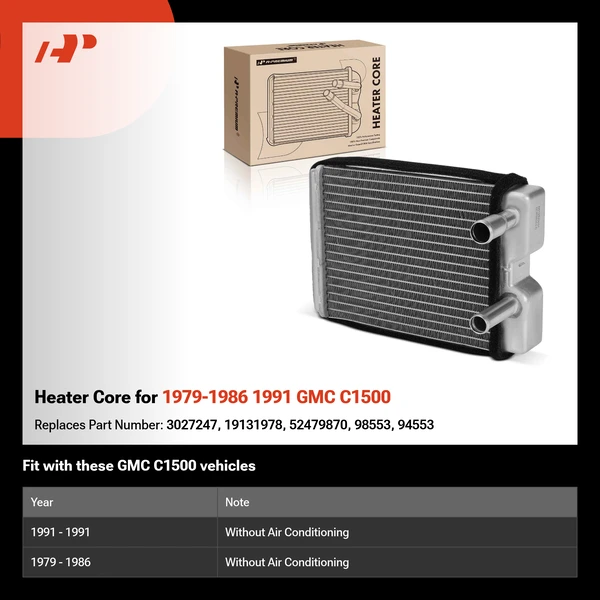 Heater Core for 1979-1986 1991 GMC C1500
