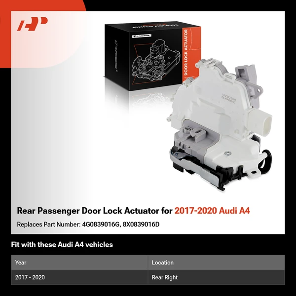 Rear Passenger Door Lock Actuator for 2017-2020 Audi A4