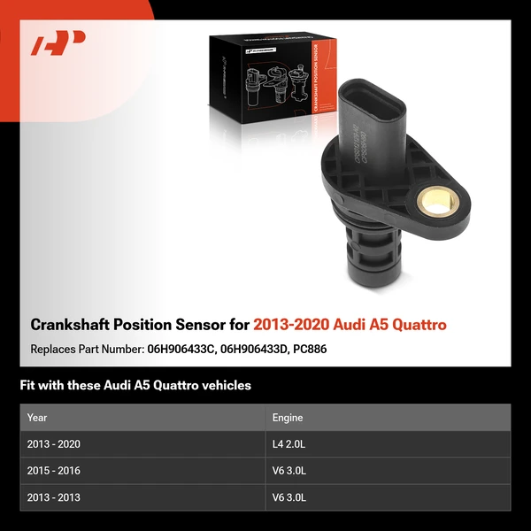 Crankshaft Position Sensor for 2013-2020 Audi A5 Quattro