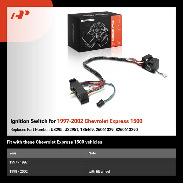 Ignition Switch for 1997-2002 Chevrolet Express 1500