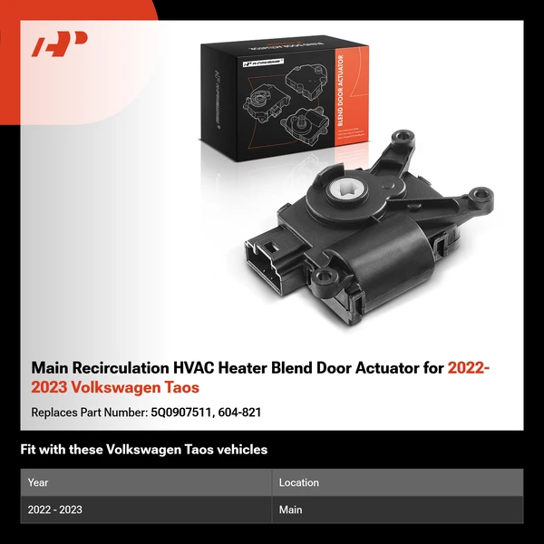 Main Recirculation HVAC Heater Blend Door Actuator for 2022-2023 Volkswagen Taos