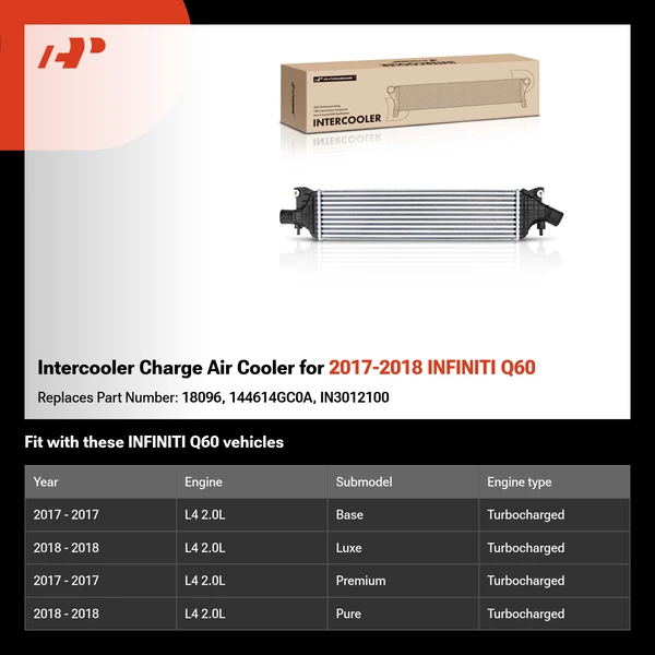 Intercooler Charge Air Cooler for 2017-2018 INFINITI Q60