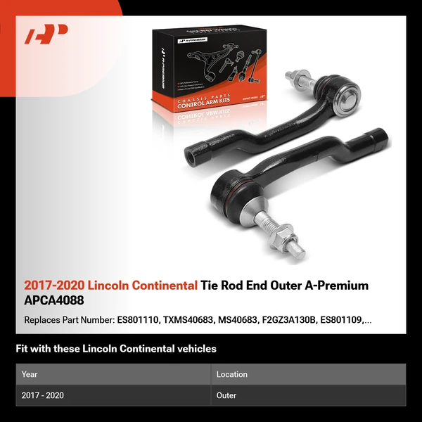 2017-2020 Lincoln Continental Tie Rod End Outer A-Premium APCA4088