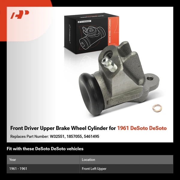 Front Driver Upper Brake Wheel Cylinder for 1961 DeSoto DeSoto