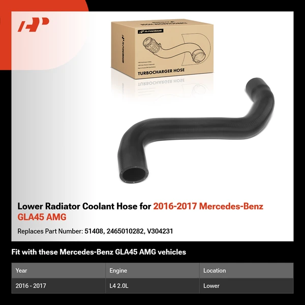 Lower Radiator Coolant Hose for 2016-2017 Mercedes-Benz GLA45 AMG