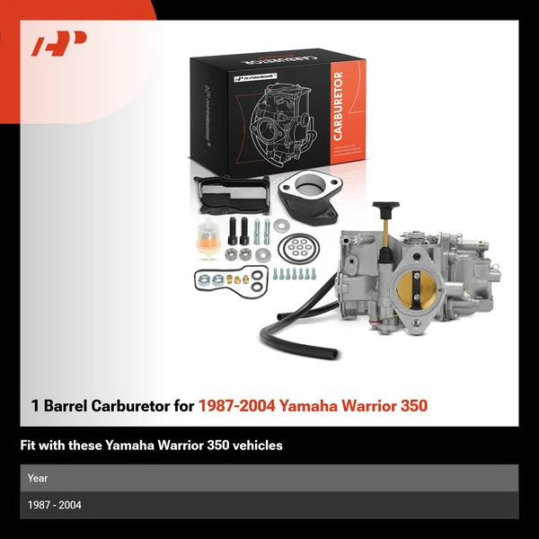 1 Barrel Carburetor for 1987-2004 Yamaha Warrior 350