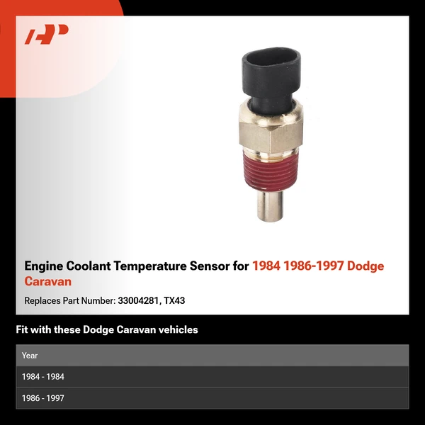 Engine Coolant Temperature Sensor for 1984 1986-1997 Dodge Caravan