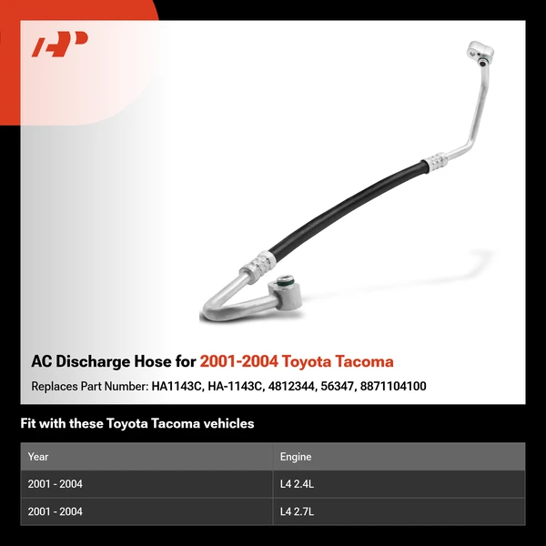 AC Discharge Hose for 2001-2004 Toyota Tacoma