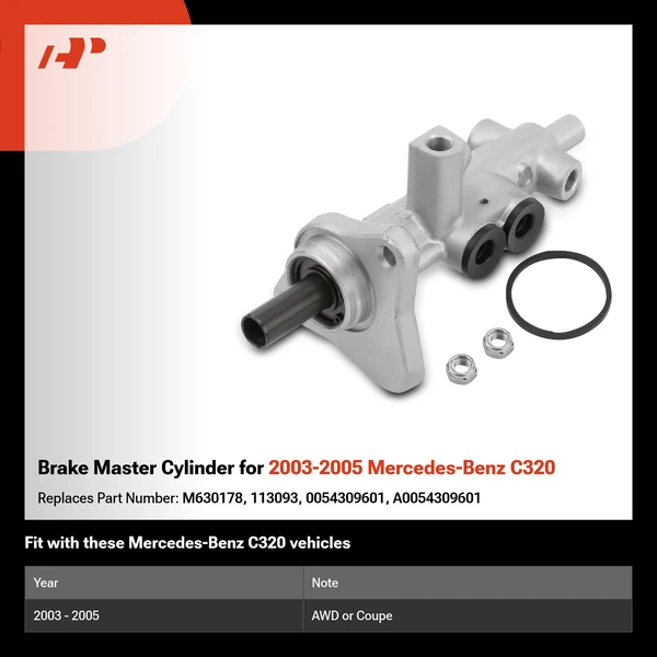 Brake Master Cylinder for 2003-2005 Mercedes-Benz C320