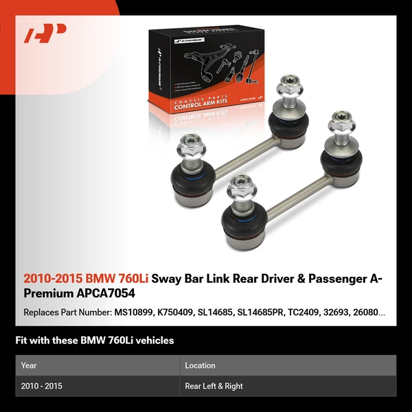 2010-2015 BMW 760Li Sway Bar Link Rear Driver & Passenger A-Premium APCA7054