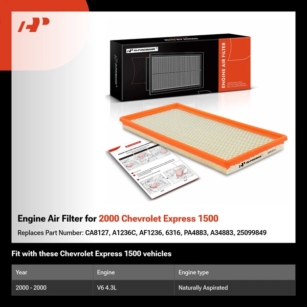 Engine Air Filter for 2000 Chevrolet Express 1500