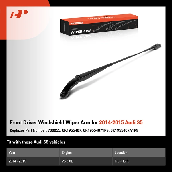 Front Driver Windshield Wiper Arm for 2014-2015 Audi S5