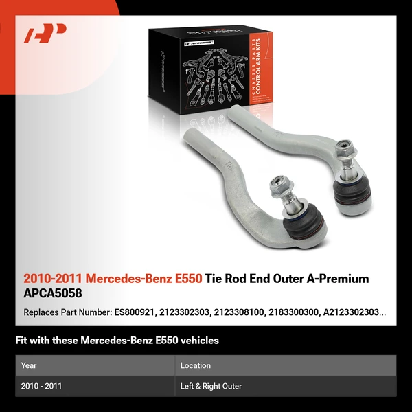 2010-2011 Mercedes-Benz E550 Tie Rod End Outer A-Premium APCA5058