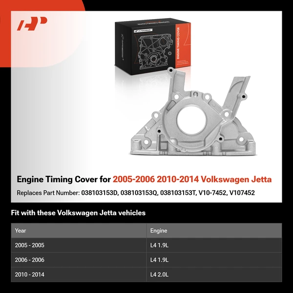 Engine Timing Cover for 2005-2006 2010-2014 Volkswagen Jetta