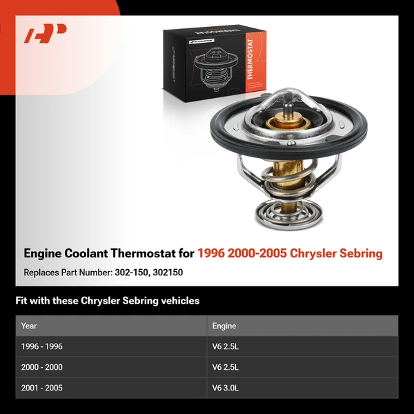 Engine Coolant Thermostat for 1996 2000-2005 Chrysler Sebring