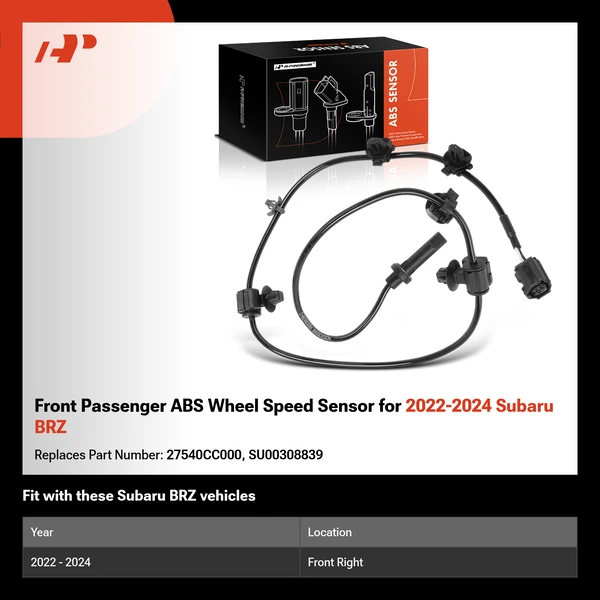 Front Passenger ABS Wheel Speed Sensor for 2022-2024 Subaru BRZ