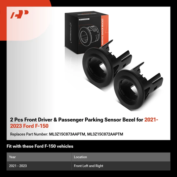 2 Pcs Front Driver & Passenger Parking Sensor Bezel for 2021-2023 Ford F-150